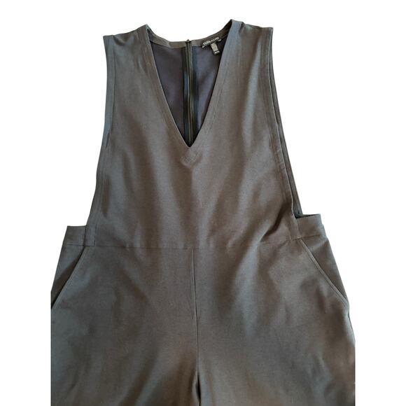 EILEEN FISHER V-NECK CROP JUMPSUIT GRAPHITE WASHABLE STRETCH CREPE NWOT SIZE XL - Picture 3 of 9